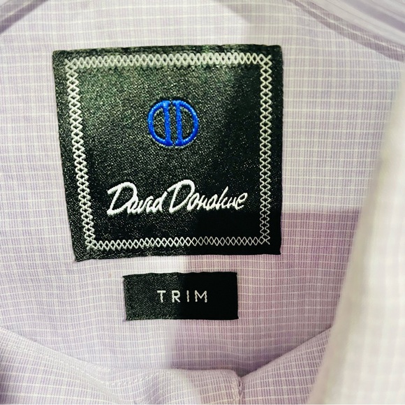DAVID DONAHUE TRIM FIT LONG SLEEVE CHECKERED BUTTON DOWN SHIRT - Picture 5 of 8